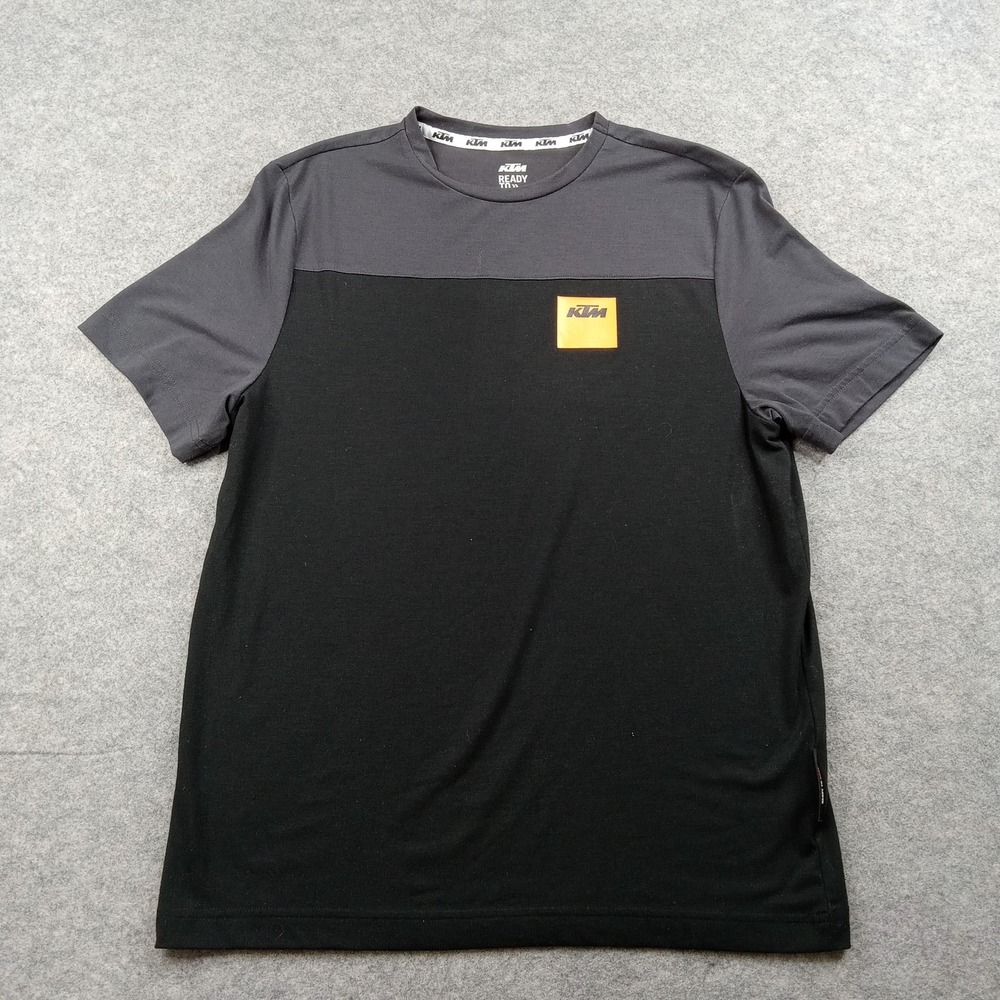 KTM Shirt Mens XS Black Ready To Race Colorblock Graphic Tee Tagless Motorsports